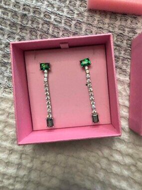 Swarovski Earrings | Never Worn | Dangling Green Gems